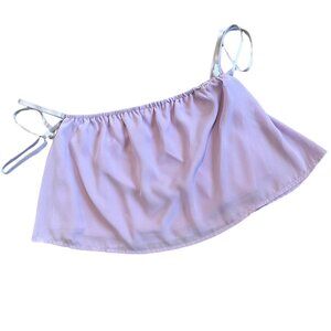 Tobi Pastel Lavender Flowy Fully Lined Crop Top S
